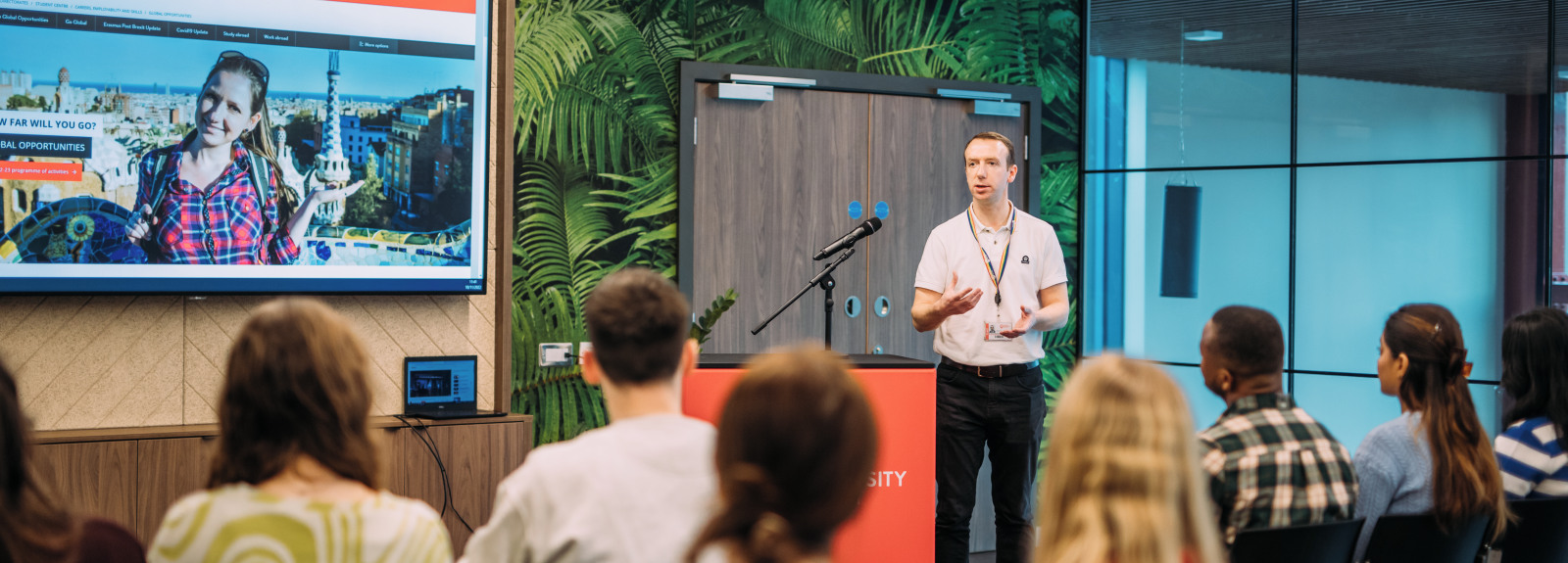 Lecturer and a group of students